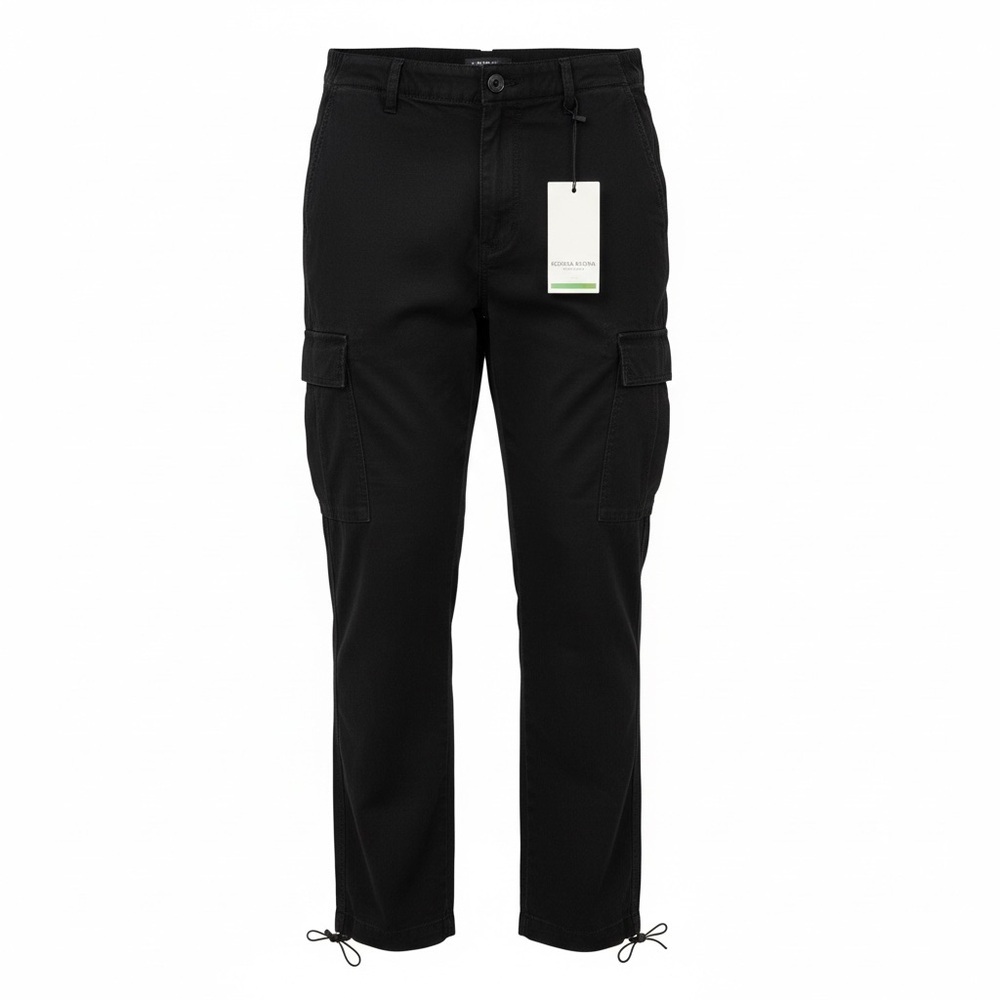 Scotch & Soda Lara Black High Rise Straight Leg Cargo Pant Medium New with Tag